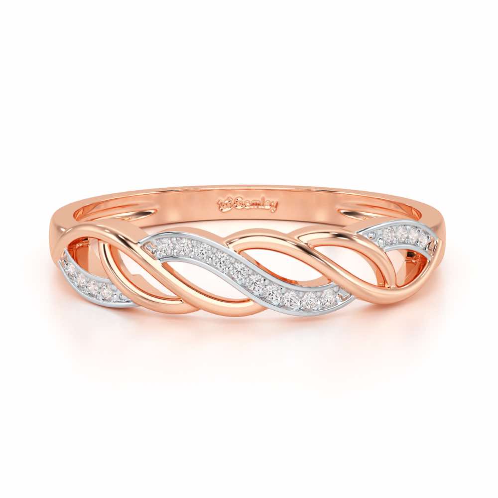 Wave World Silver Ring - Rose Gold - Image 5