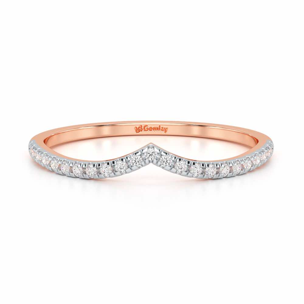 Velvet V Women Silver Ring - Rose Gold - Image 5