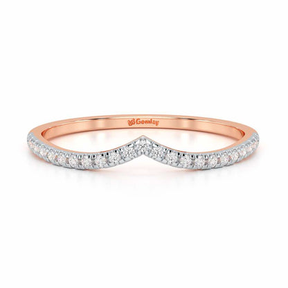 Velvet V Women Silver Ring - Rose Gold - Image 5