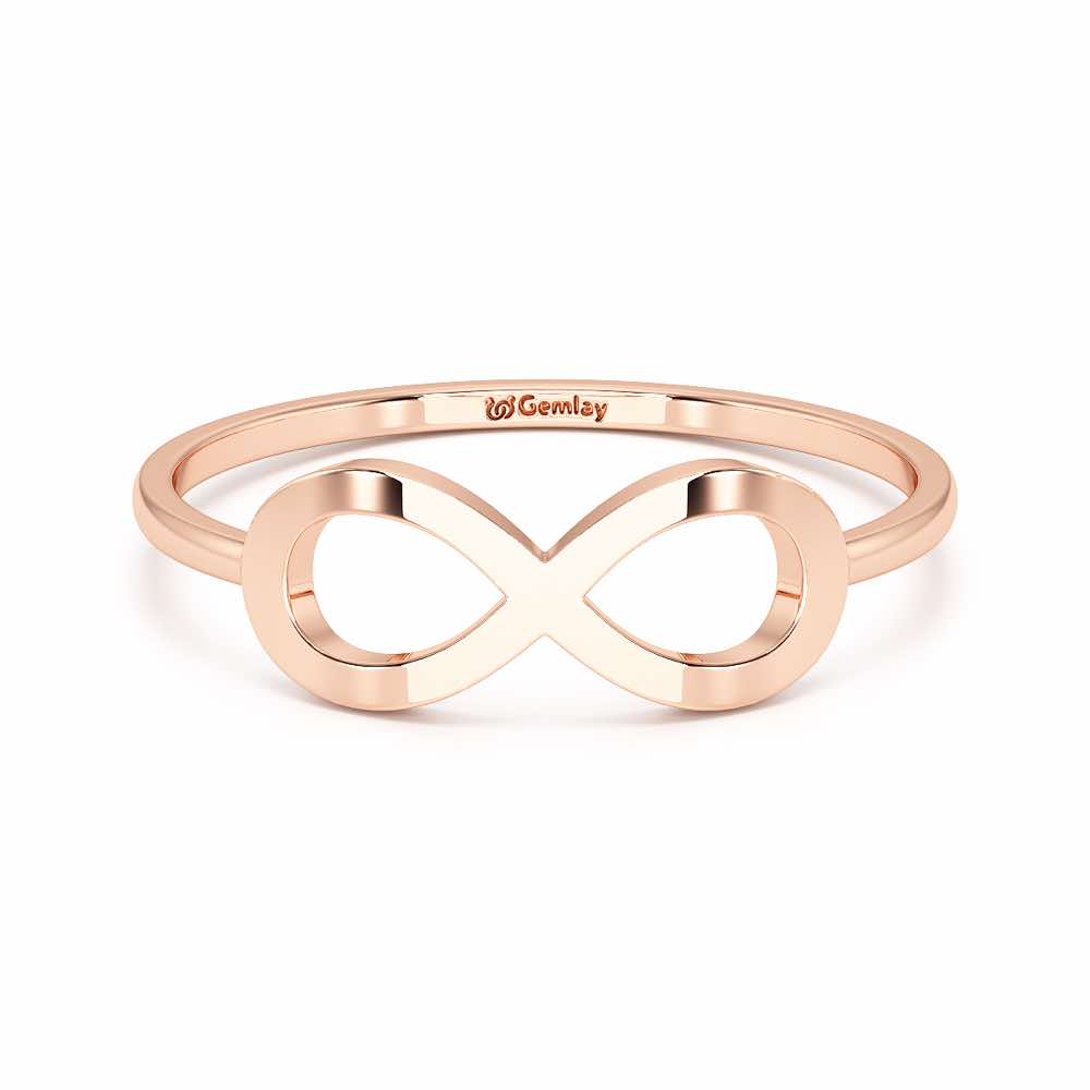 Dazzle Infinity Women Silver Ring - Rose Gold - Image 5