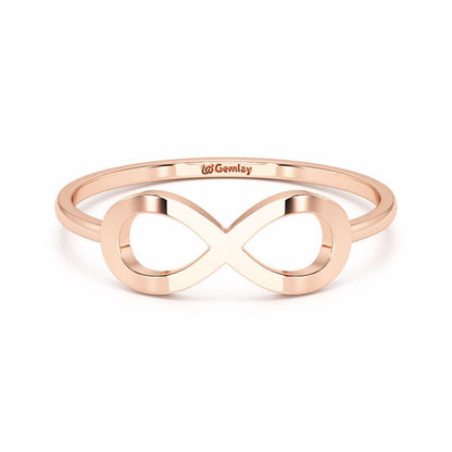 Dazzle Infinity Women Silver Ring - Rose Gold - Image 5
