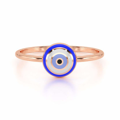 Isolde Evil Eye Silver Ring - Rose Gold - Image 5
