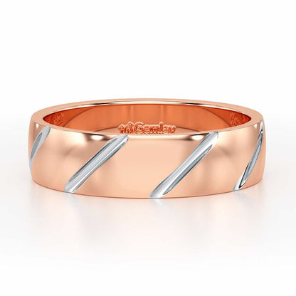 Onyx Silver Band For Men - Rose Gold - Image 5