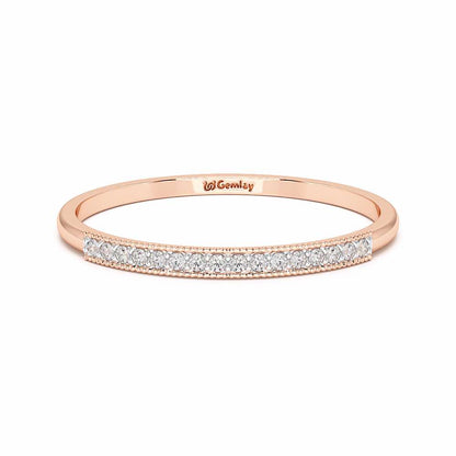Royal Gleam Stackable Silver Ring - Rose Gold - Image 5