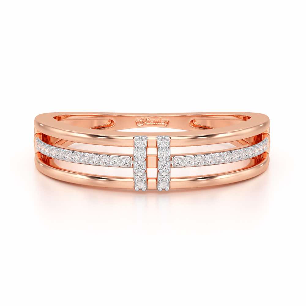 Evoke Shimmer Silver Ring - Rose Gold - Image 5