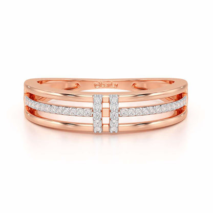 Evoke Shimmer Silver Ring - Rose Gold - Image 5