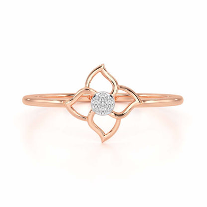 Solo Bloom Silver Ring - Rose Gold - Image 5