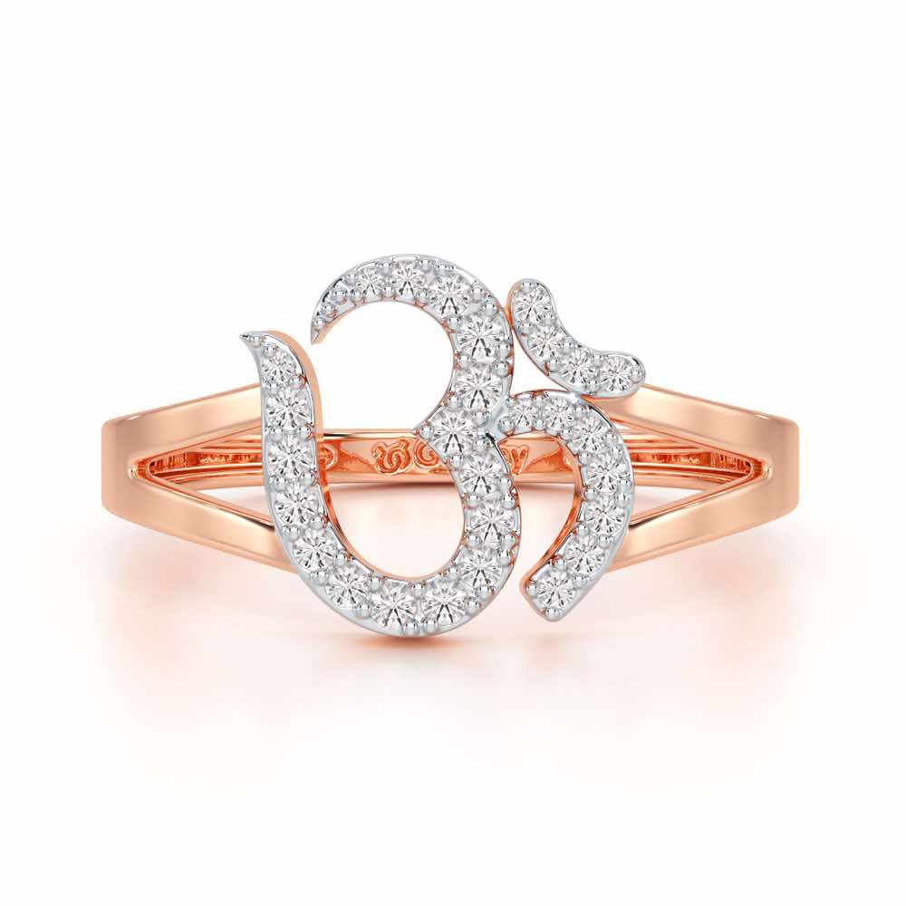 Pristine Om Silver Ring - Rose Gold - Image 5