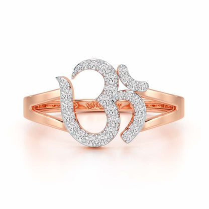 Pristine Om Silver Ring - Rose Gold - Image 5