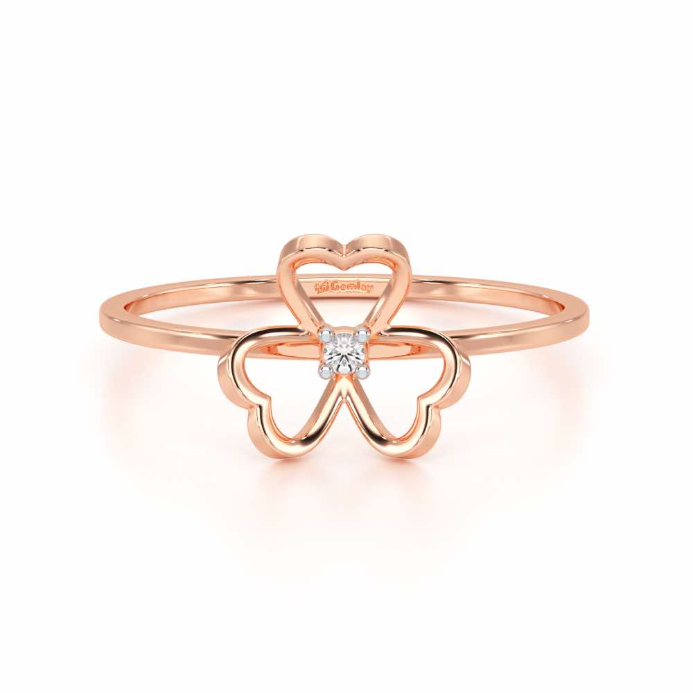 Flower Chord Silver Ring - Rose Gold - Image 5