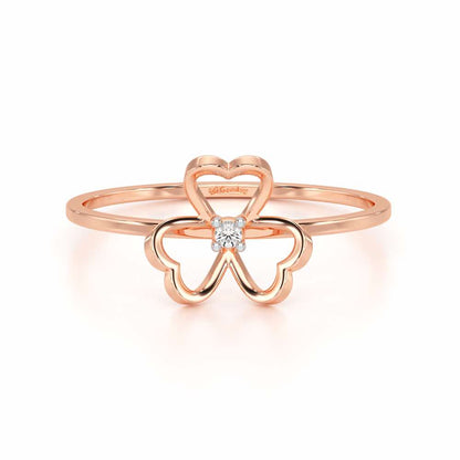 Flower Chord Silver Ring - Rose Gold - Image 5