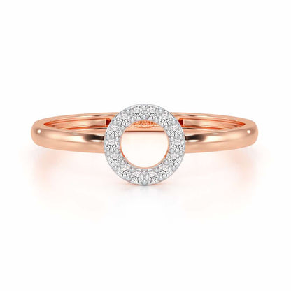 Fiona Halo Silver Ring - Rose Gold - Image 5