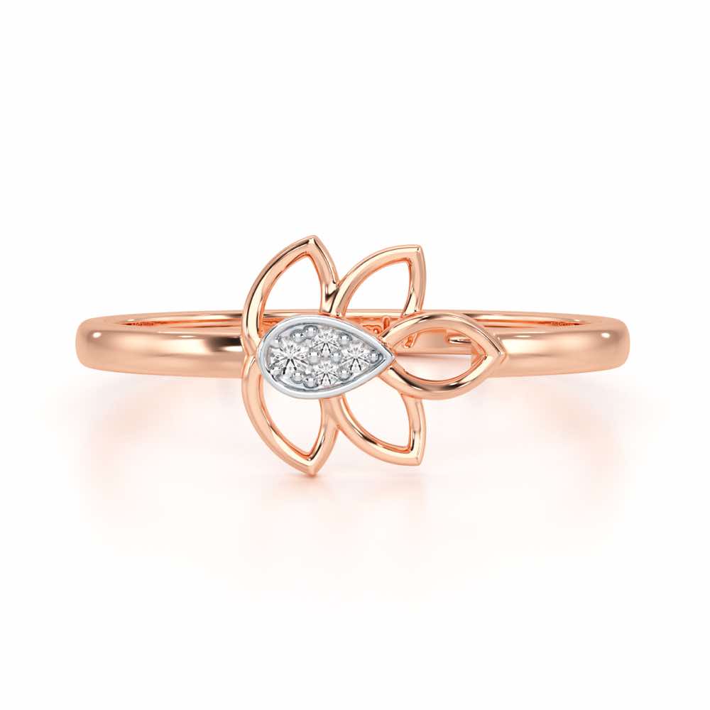 Side Vine Silver Ring - Rose Gold - Image 5