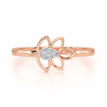 Side Vine Silver Ring - Rose Gold - Image 5