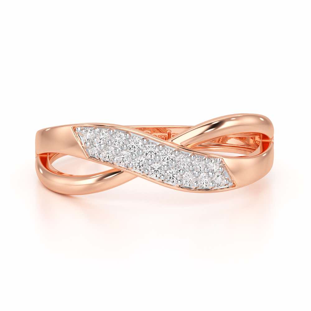 Dawn Twist Silver Ring - Rose Gold - Image 5