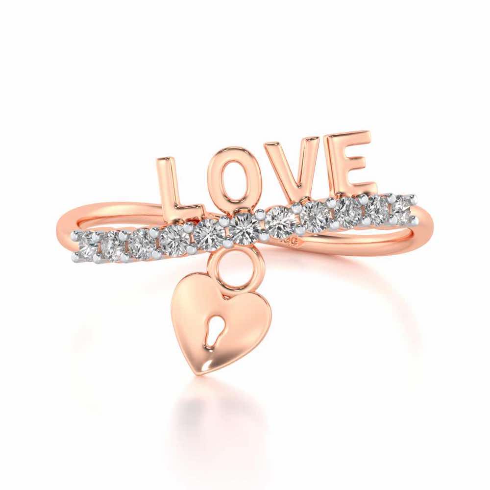 Hang Love Silver Ring - Rose Gold - Image 5
