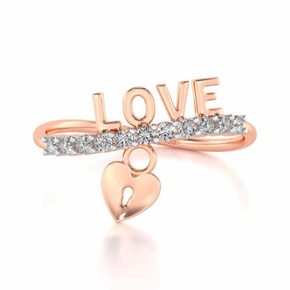 Hang Love Silver Ring - Rose Gold - Image 5