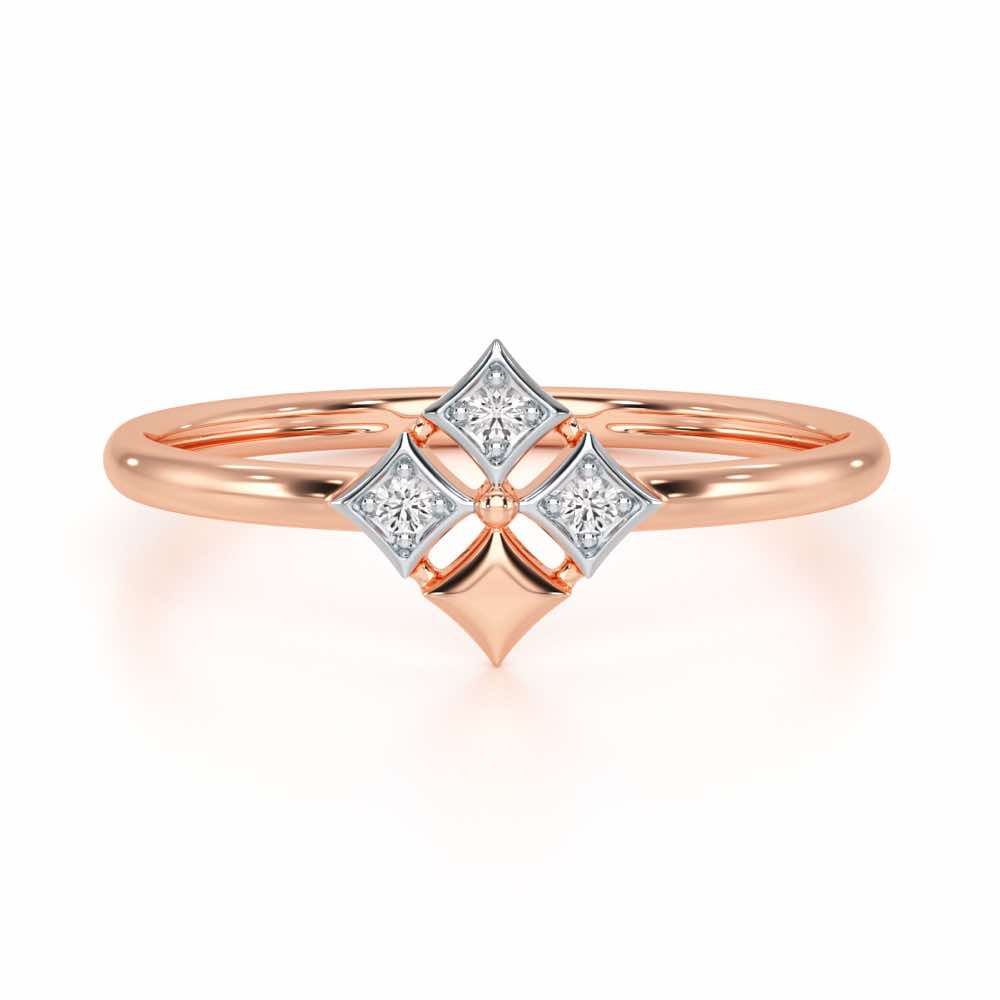 Four Pinch Silver Ring - Rose Gold - Image 5