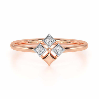 Four Pinch Silver Ring - Rose Gold - Image 5