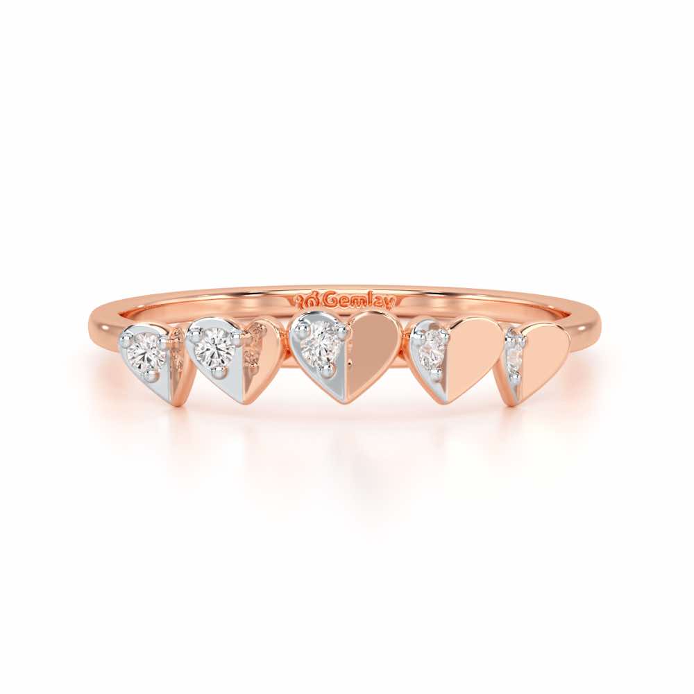 Heart Together Silver Ring - Rose Gold - Image 5