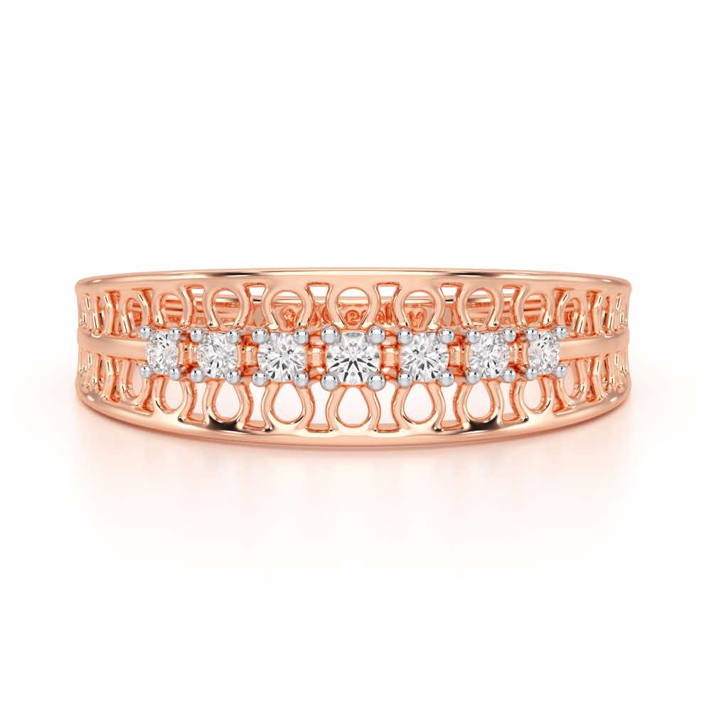 Lattice Binge Silver Ring - Rose Gold - Image 5