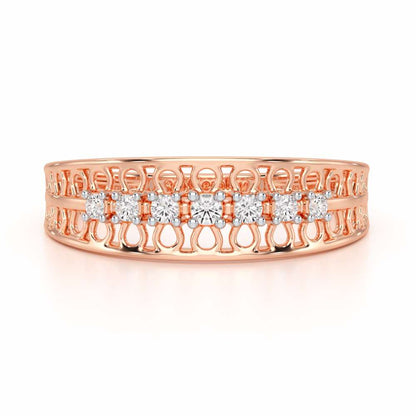 Lattice Binge Silver Ring - Rose Gold - Image 5