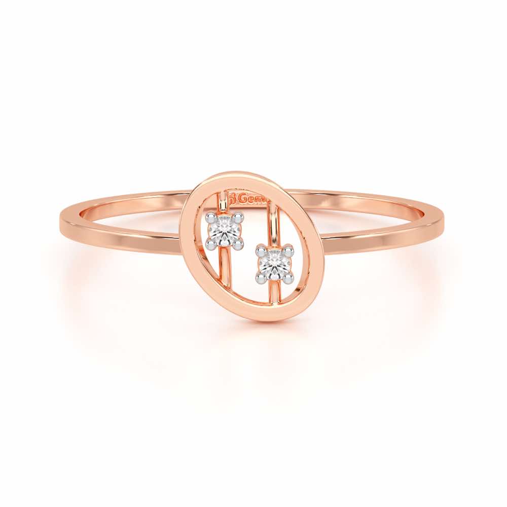 Twin Shine Silver Ring - Rose Gold - Image 5