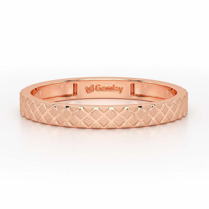 Etched Cross Silver Ring - Rose Gold - Image 5