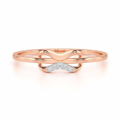 Quirky Wave Silver Ring - Rose Gold - Image 5
