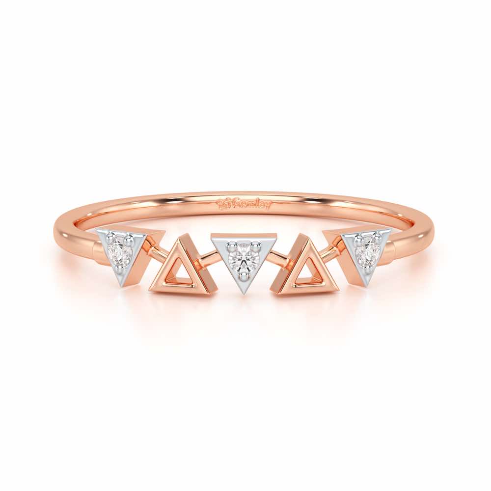 Triangle Meet Silver Ring - Rose Gold - Image 5