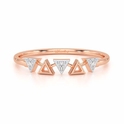 Triangle Meet Silver Ring - Rose Gold - Image 5