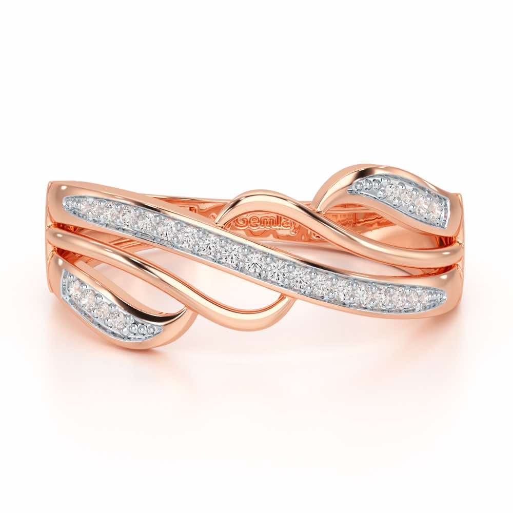Luminis Wave Silver Ring - Rose Gold - Image 5