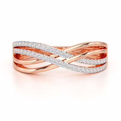 Misa Curves Silver Ring - Rose Gold - Image 5