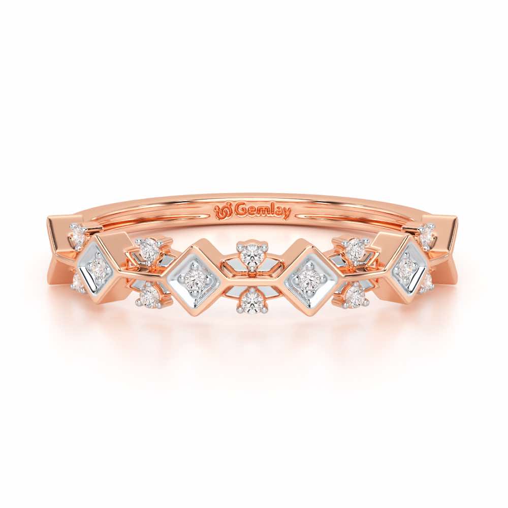 Embellished Charm Silver Ring - Rose Gold - Image 5