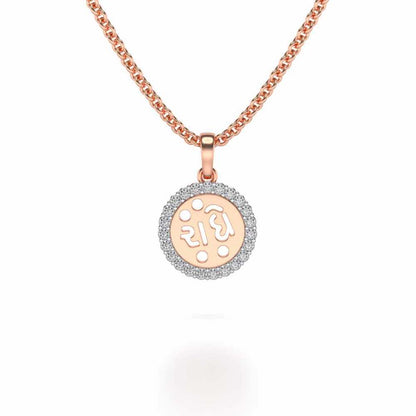 Radhe Silver Pendant - Rose Gold - Image 1