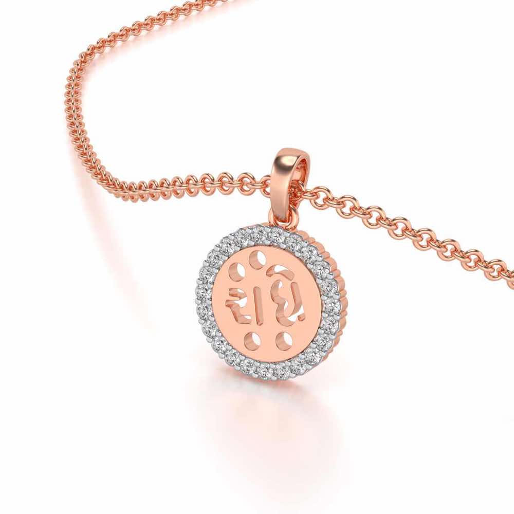 Radhe Silver Pendant - Rose Gold - Image 2