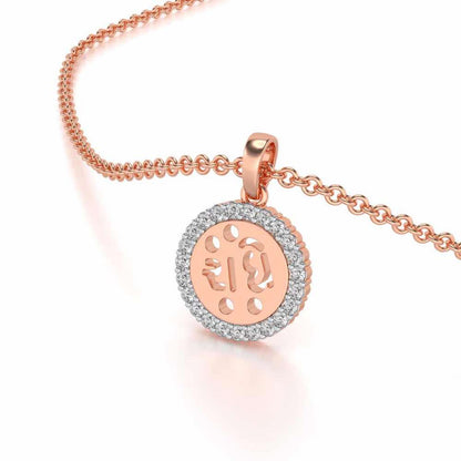 Radhe Silver Pendant - Rose Gold - Image 2