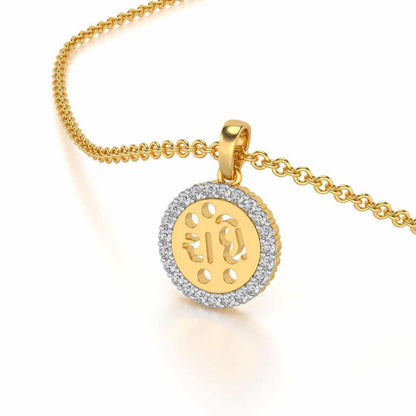 Radhe Silver Pendant - Yellow Gold - Image 2