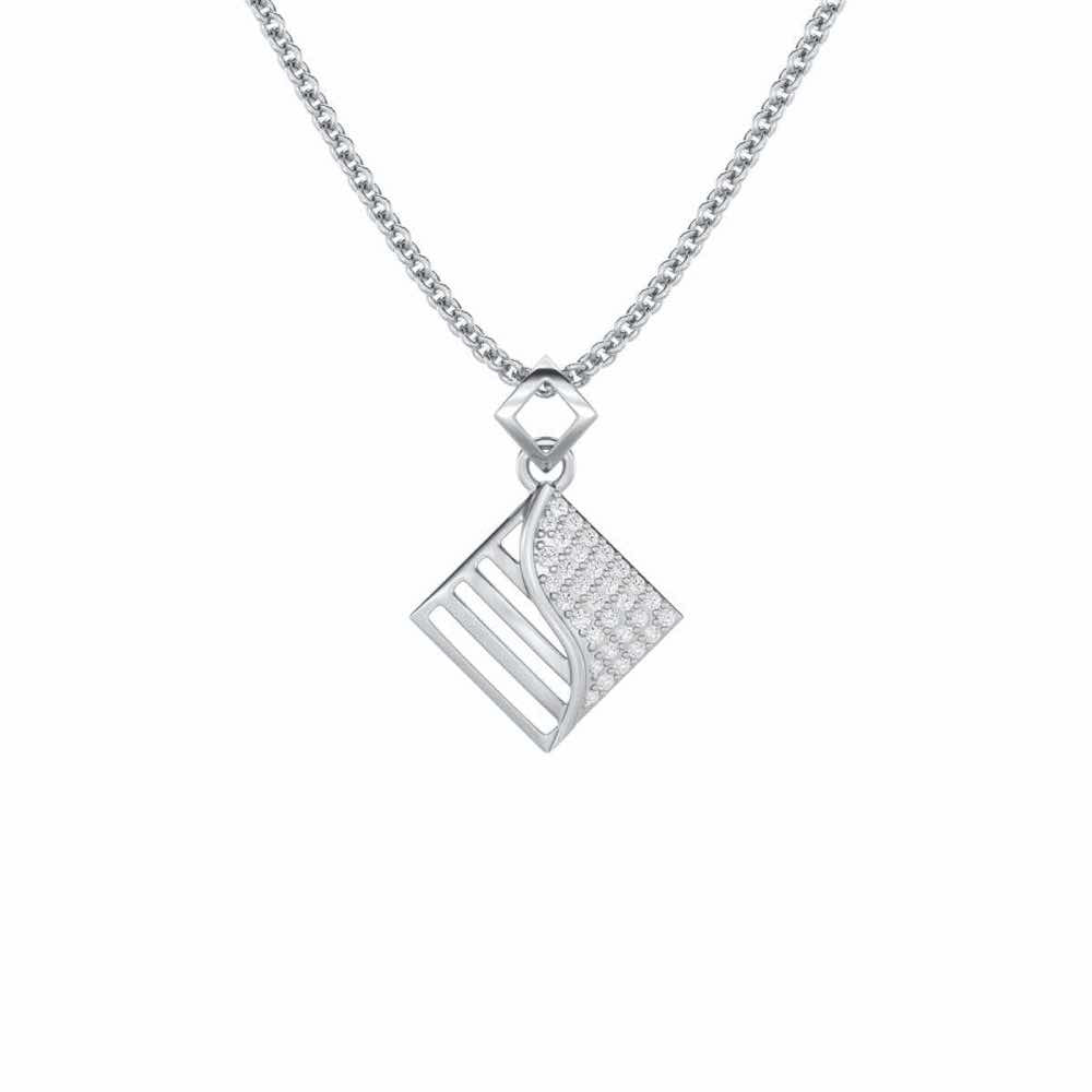 Radiant Bliss Silver Pendant - White Gold - Image 1