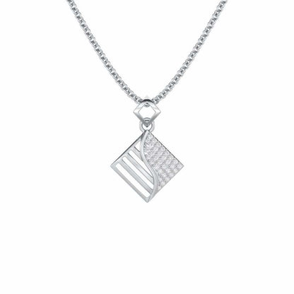 Radiant Bliss Silver Pendant - White Gold - Image 1