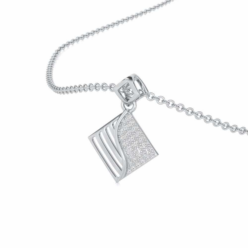 Radiant Bliss Silver Pendant - White Gold - Image 2