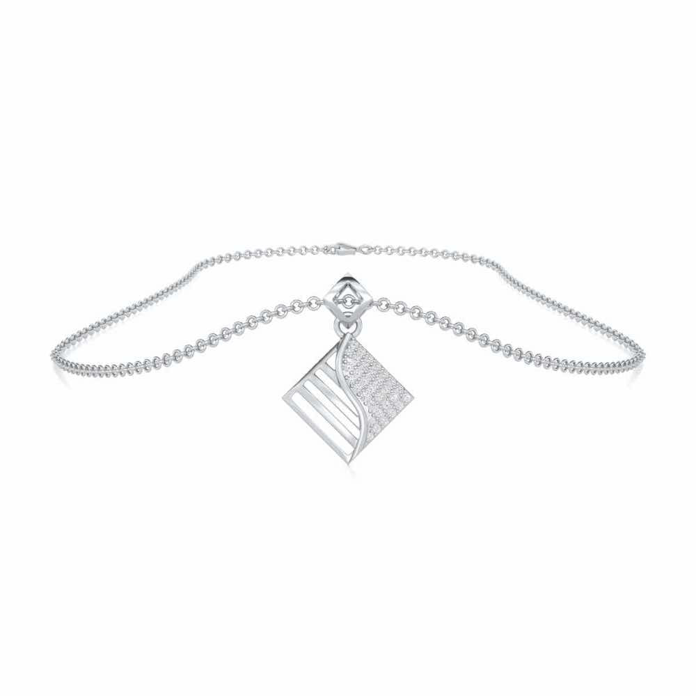 Radiant Bliss Silver Pendant - White Gold - Image 3