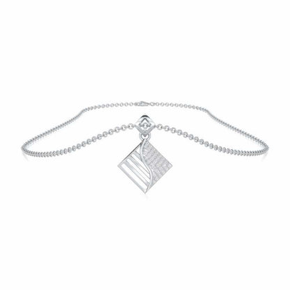 Radiant Bliss Silver Pendant - White Gold - Image 3