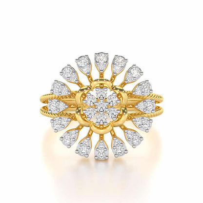 Radiant Bloom Silver Ring - Yellow Gold - Image 4