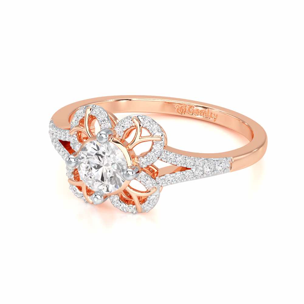 Radiant Blossom Solitaire Ring - Rose Gold - Image 2