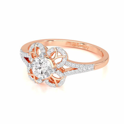 Radiant Blossom Solitaire Ring - Rose Gold - Image 2