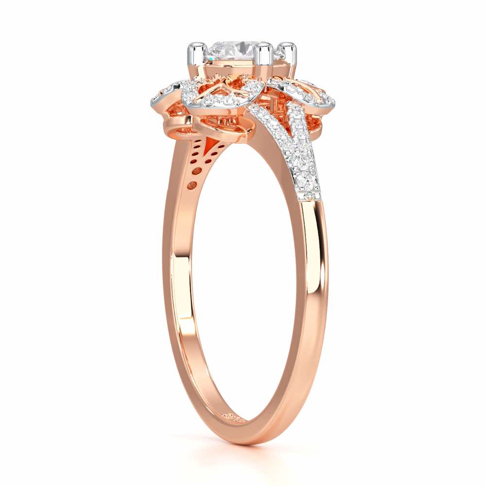 Radiant Blossom Solitaire Ring - Rose Gold - Image 3