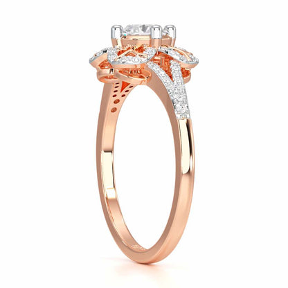 Radiant Blossom Solitaire Ring - Rose Gold - Image 3