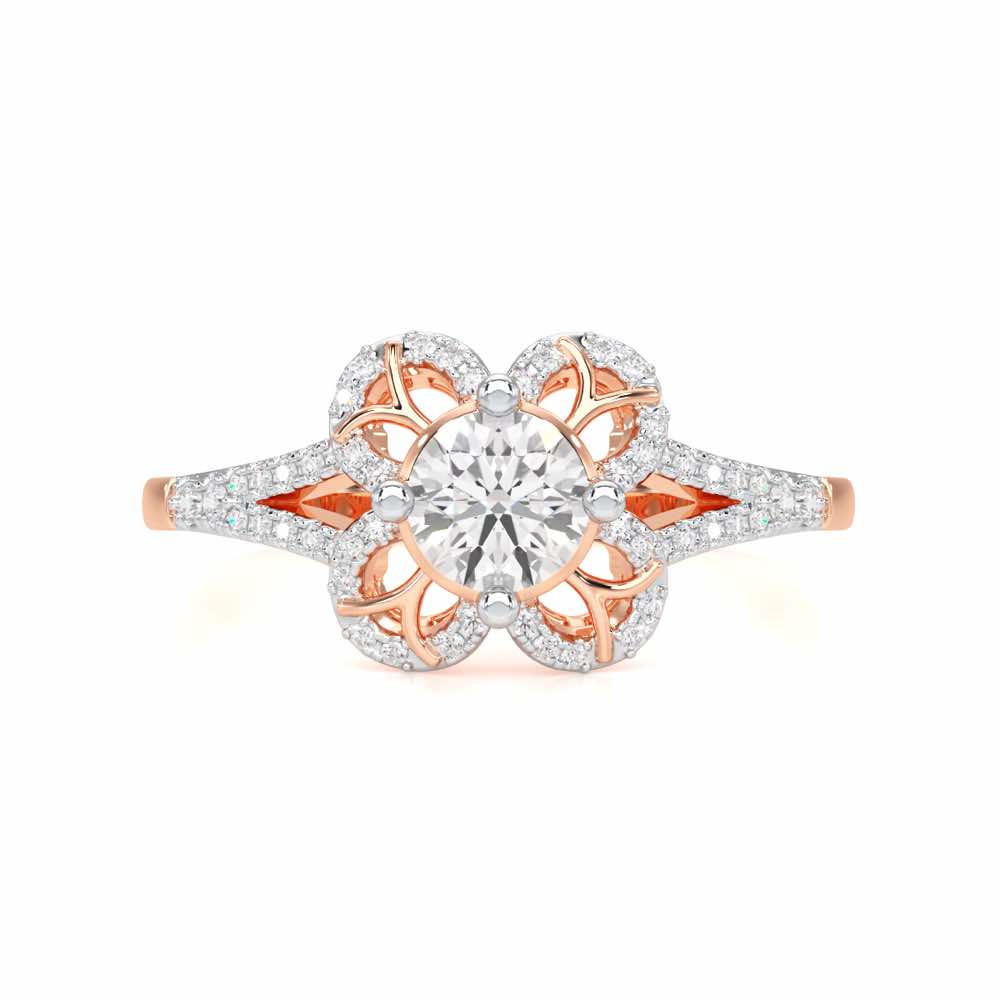 Radiant Blossom Solitaire Ring - Rose Gold - Image 4