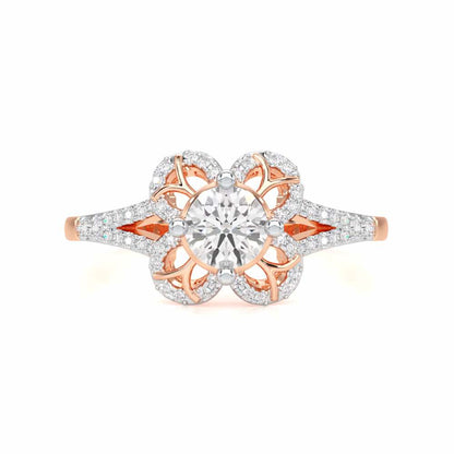 Radiant Blossom Solitaire Ring - Rose Gold - Image 4